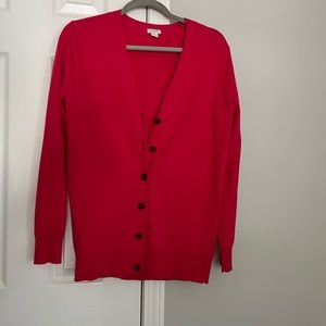 Pink J-Crew cardigan